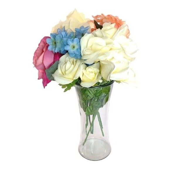 Napco Crystal Clear Glass Vase Gathering Vase 9 3/4" - Picture 2 of 12